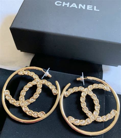 fake hoop ribbon chanel earrings|chanel earrings for women.